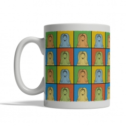 Afghan Hound Dog Cartoon Pop-Art Mug - Left View