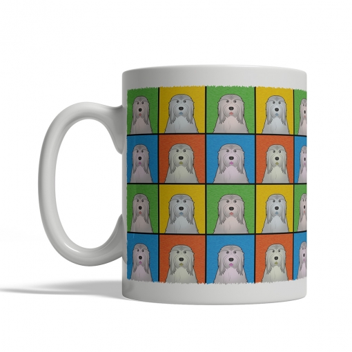 Bearded Collie Dog Cartoon Pop-Art Mug - Left View
