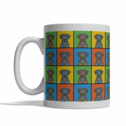 Black & Tan Coonhound Dog Cartoon Pop-Art Mug - Left View