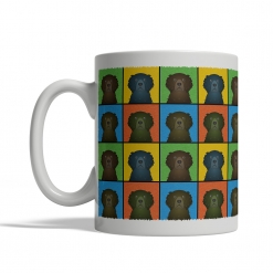 Curly Coated Retriever Dog Cartoon Pop-Art Mug - Left View