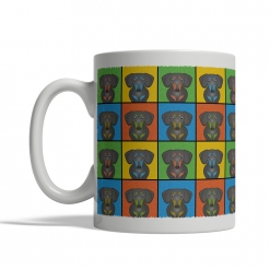 Dachshund Dog Cartoon Pop-Art Mug - Left View