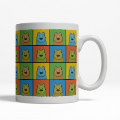 Keeshond Dog Cartoon Pop-Art Mug - Right View