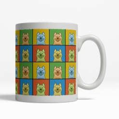 Norwegian Elkhound Dog Cartoon Pop-Art Mug - Right View