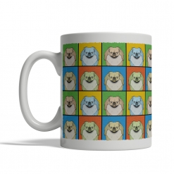 Pekingese Dog Cartoon Pop-Art Mug - Left View