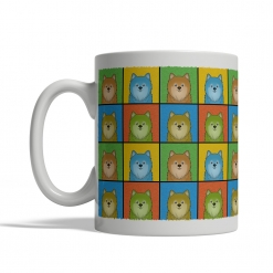 Pomeranian Dog Cartoon Pop-Art Mug - Left View