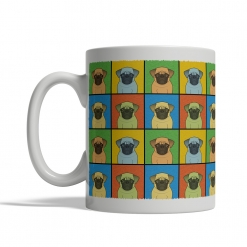 Pug Dog Cartoon Pop-Art Mug - Left View