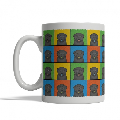 Black Russian Terrier Dog Cartoon Pop-Art Mug - Left View