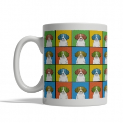 Brittany Dog Cartoon Pop-Art Mug - Left View