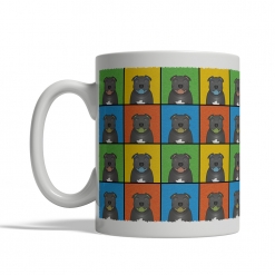 Staffordshire Bull Terrier Dog Cartoon Pop-Art Mug - Left View
