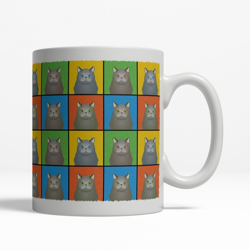 British Shorthair Cat Cartoon Pop-Art Mug - Right