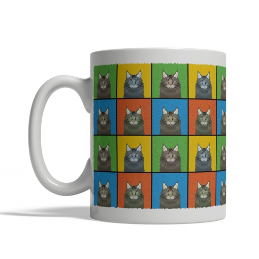 Maine Coon Cat Cartoon Pop-Art Mug - Left