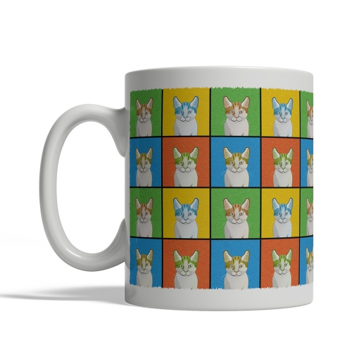 Manx Cat Cartoon Pop-Art Mug - Left