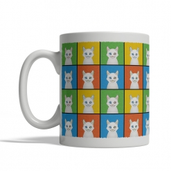 Turkish Angora Cat Cartoon Pop-Art Mug - Left