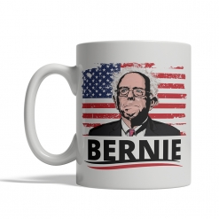 Bernie Sanders Cartoon Flag Mug Front