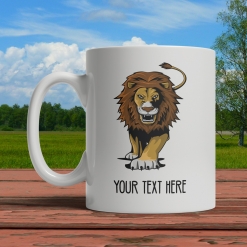Stalking Lion Personalized Mug Front