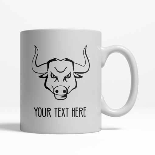 Angry Bull Personalized Mug Back