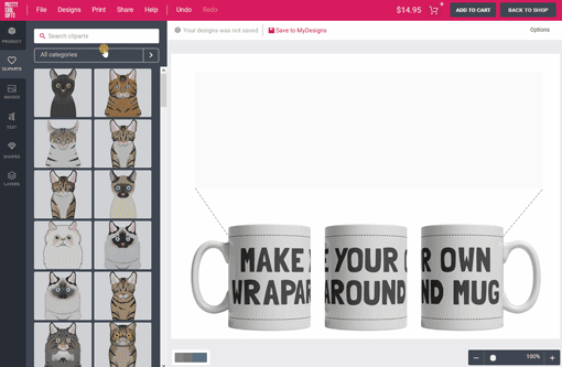 Custom Full Wrap Coffee Cup