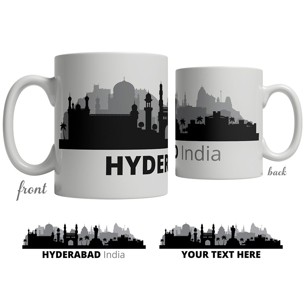 Hyderabad Skyline Coffee Mug Custom Gifts Etc.