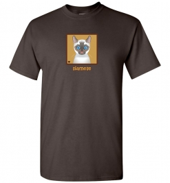 Siamese Cat T-Shirt / Tee (White, Lilac)