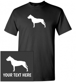 American Staffordshire Terrier Silhouette Custom T-Shirt
