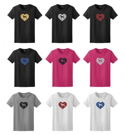 Redbone Coonhound Dog Glitter T-Shirt