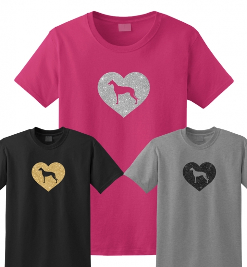 Greyhound Dog Glitter T-Shirt