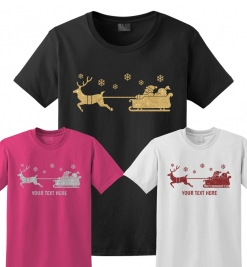Santa's Sleigh Glitter T-Shirt