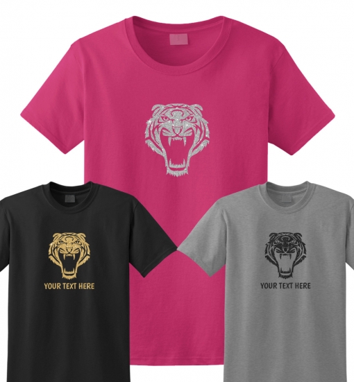 Tiger Head Glitter T-Shirt