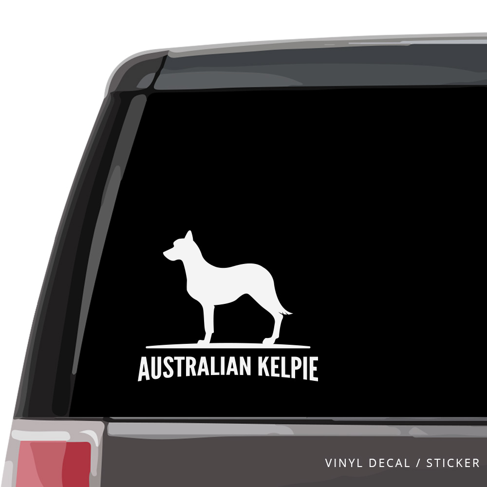 Australian Kelpie Silhouette Vinyl Decal / Sticker Custom Gifts Etc.