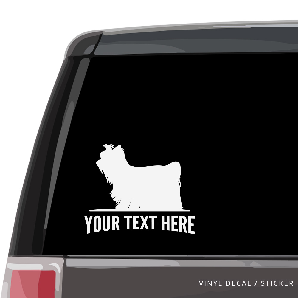 Yorkshire Terrier Dog with heart car decal