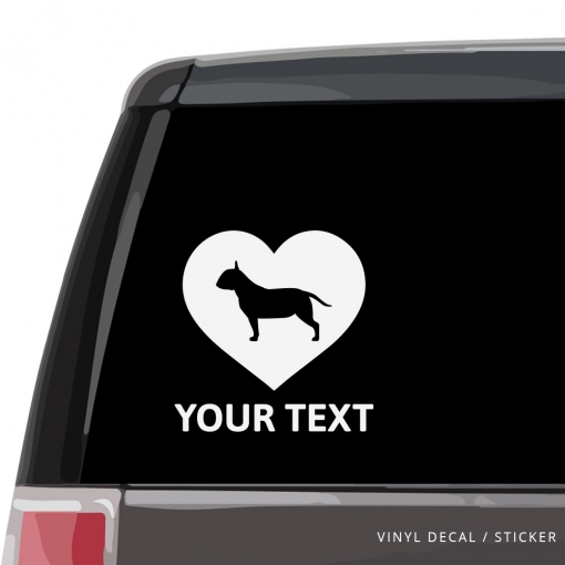 Bull Terrier Heart Car Window Decal