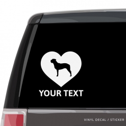 Bullmastiff Heart Car Window Decal