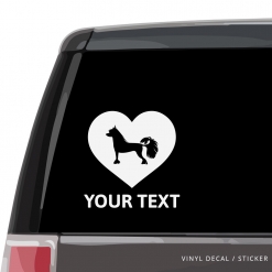 Chinese Crested Dog Heart Car Window Decal