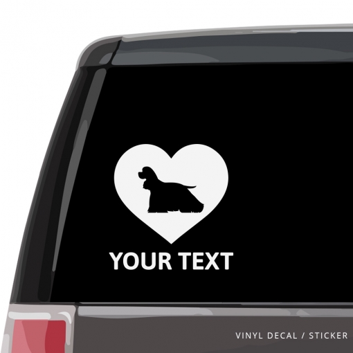 American Cocker Spaniel Heart Car Window Decal
