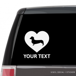 Dachshund Heart Car Window Decal