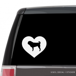 Pug Heart Custom Decal