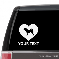 Siberian Husky Heart Car Window Decal