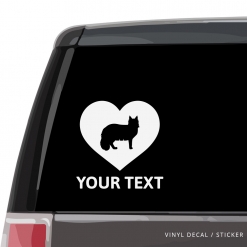 Maine Coon Cat Heart Car Window Decal
