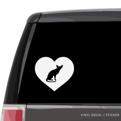 Oriental Shorthair Cat Heart Custom Decal