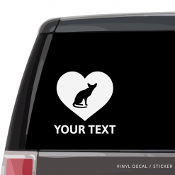 Oriental Shorthair Cat Heart Car Window Decal