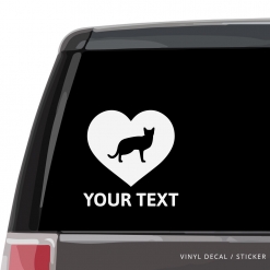 Russian Blue Cat Heart Car Window Decal