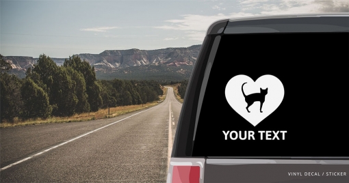 Bombay Cat Heart Sticker