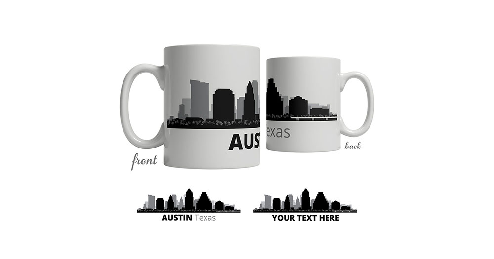 Austin, TX Skyline Coffee Mug Custom Gifts Etc.